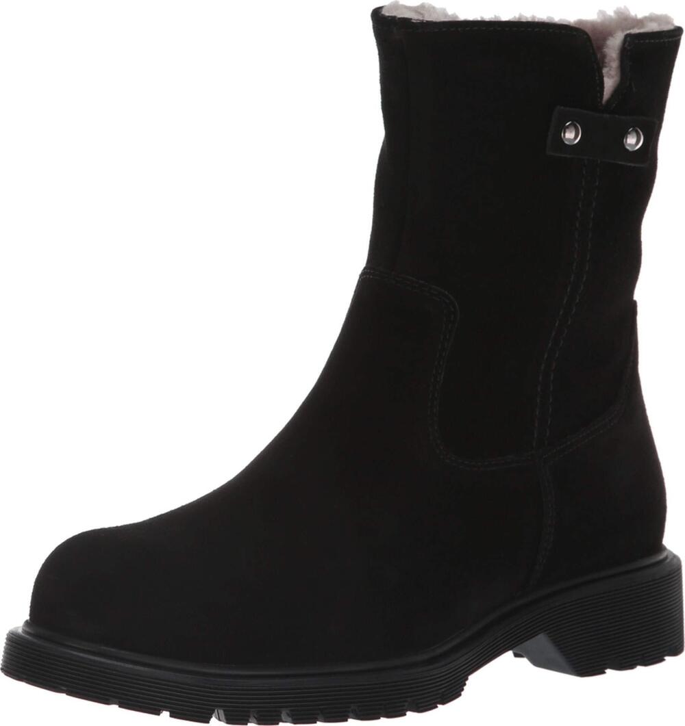 LA CANADIENNE HUNTER BLACK SUEDE/SHEARLING LINED 8 M (B)